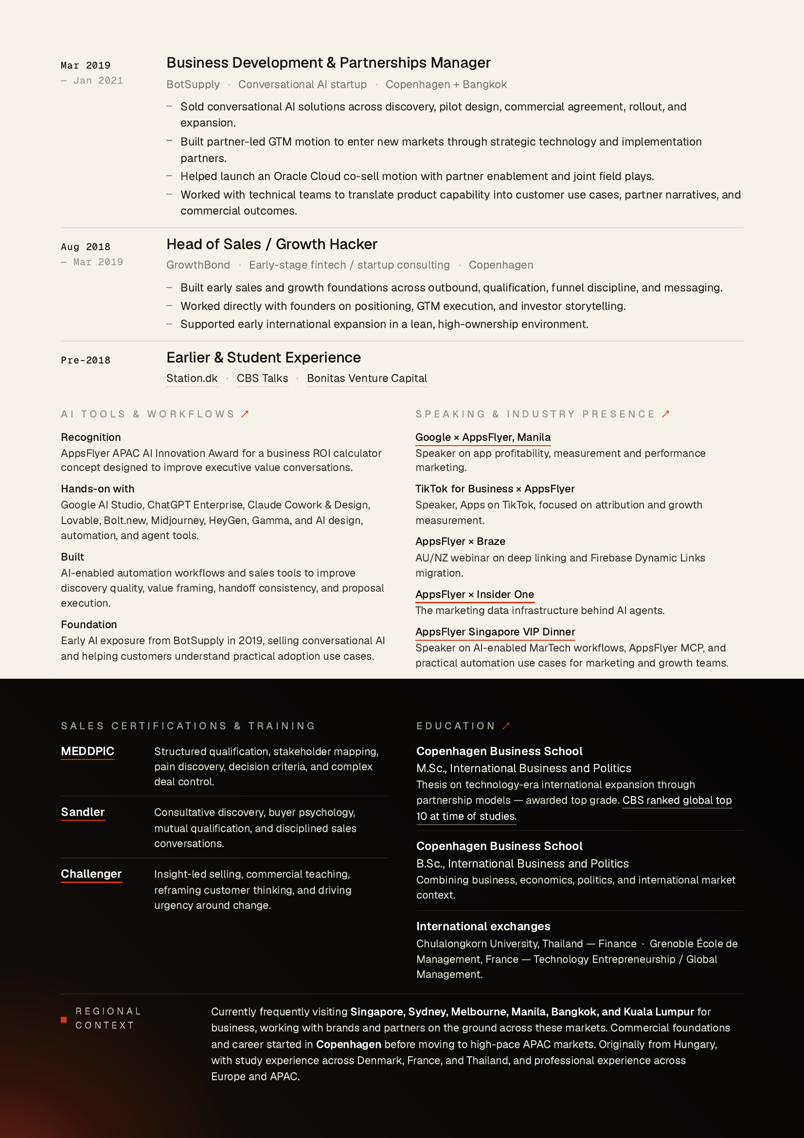 Résumé page 2 of 2